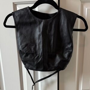ZARA *EUROPE COLLECTION* leather open back with buckle closure top